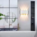 HIBIBUD Modern LED Wall Sconce 3000K/6000K Up Down Wall Lamp Wall Mounted Lighting Fixture for Hallway Stair Living Room Bedroom Decor,IP65 Waterproof