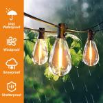 DAYBETTER Solar Outdoor String Lights, 100ft S14 LED Patio Lights with 24 Bulbs, Waterproof String Lights for Backyard