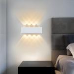 HIBIBUD Modern LED Wall Sconce 3000K/6000K Up Down Wall Lamp Wall Mounted Lighting Fixture for Hallway Stair Living Room Bedroom Decor,IP65 Waterproof