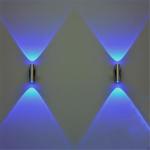 Kiplyki Double-headed LED Wall Lamp Home Sconce Bar Porch Wall Decor Ceiling Light Blue