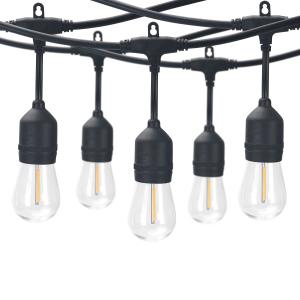 Better Homes & Gardens 24-Foot Outdoor Commercial String Lights, 12 Shatterproof LED Bulbs, Indoor/Outdoor Use