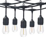 Better Homes & Gardens 24-Foot Outdoor Commercial String Lights, 12 Shatterproof LED Bulbs, Indoor/Outdoor Use