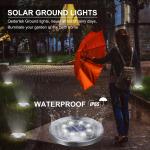 Toodour 12 Pack Solar Ground Lights Outdoor, 8 LED Waterproof Solar Disk Lights for Garden Landscape Pathway Yard Deck Lawn Patio Walkway, White
