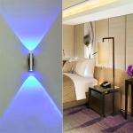 Kiplyki Double-headed LED Wall Lamp Home Sconce Bar Porch Wall Decor Ceiling Light Blue