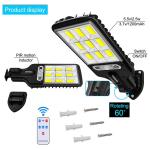 2 Pack Solar Street Light, 1000W LED Solar Lights Outdoor Street PIR Motion Sensor Outdoor Garden Wall Lamp, Dusk to Dawn Wall Spotlight with 3 Lighting Modes & Remote Control