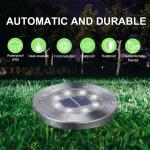 Toodour 12 Pack Solar Ground Lights Outdoor, 8 LED Waterproof Solar Disk Lights for Garden Landscape Pathway Yard Deck Lawn Patio Walkway, White