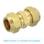 Uxcell 3/4" OD Brass Flare Union Connector, 2 Set Copper Double Pipe Extension Fitting with Nut, 2.08x1.06"