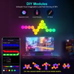 8 pack Hexagon Wall Lights - Smart RGB Hexagonal LED Panels APP Controlled with Music Sync, Honeycomb Design, for Gaming, Bedroom, Kids Room Decor