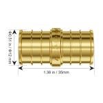 VEVOR Pipe Fittings, 1/2" 50PCS Brass Pipe Fittings, Clamp-style Straight-Through Pipe Connector Brass Air Fittings, Heavy Duty Plumbing Fittings Tube Adapter for Heating/Shower Systems,Water Pipes