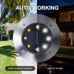 Toodour 12 Pack Solar Ground Lights Outdoor, 8 LED Waterproof Solar Disk Lights for Garden Landscape Pathway Yard Deck Lawn Patio Walkway, White