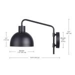 Better Homes & Gardens Matte Black 1-Light Indoor Wall Sconce, LED Bulb Included, No Battery