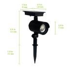 Mainstays Solar Powered Black LED Landscape Spot Light, 60 Lumens