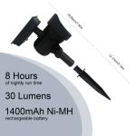 Mainstays Solar Powered Black LED Landscape Spot Light, 30 Lumens