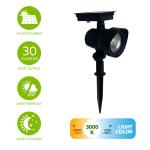 Mainstays Solar Powered Black LED Landscape Spot Light, 30 Lumens