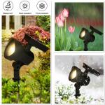 Mainstays Solar Powered Black LED Landscape Spot Light, 30 Lumens