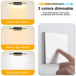 DONGPAI Modern Black Wall Sconce Light, Rotatable 330°3 Color changing Bedside Wall Light for Bedroom Living Room Hotel Hallway