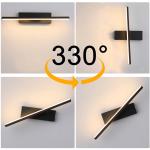 DONGPAI Modern Black Wall Sconce Light, Rotatable 330°3 Color changing Bedside Wall Light for Bedroom Living Room Hotel Hallway
