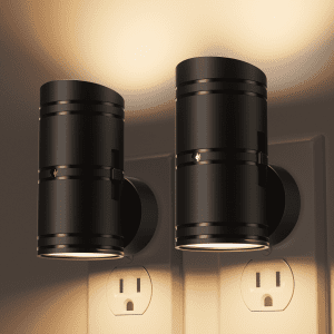 LED Night Lights Plug into Wall, Dimmable 0-100LM Night Light with Dusk to Dawn Sensor, 3000K Soft White Plug in Night Light for Bedroom, Hallway, Bathroom, Stairs, 2 pack