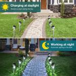BLITZWILL Solar Lights Outdoor, 24Pack LED Waterproof Pathway Lights for Garden, Landscape, Path, Yard, Patio, White
