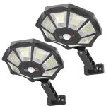 Super Bright Solar Street Lights, 2 Pack 8800LM Dusk to Dawn Motion Sensor Solar Street Lights, Waterproof Flood Security Street Light Outdoor for Yard, Garden, Path, Patio, Porch