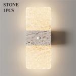 Jercoda 2pcs Wireless Motion Sensor Wall Lights with Auto-Modes, Rectangular Design Rechargeable Wall Sconces with Stickers for Bedroom Living Room Stairways