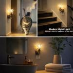 Wall Sconce Light, Gold Wall Lights, 8inHeight, Usb Led, Warm Soft Glow, Bedroom Wall Decoration, Hallway Mounting, 1 Pc