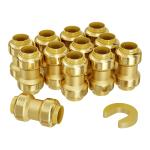 VEVOR Pipe Fittings, 3/4" 12PCS Brass Pipe Fittings, Straight-Through Push-Fit Pipe Connector Brass Air Fittings, Heavy Duty Plumbing Fittings Adapter for Heating/Shower Systems, Water Pipes