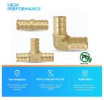 (Pack of 36) 1/2" PEX Fittings,90 Degree Elbow (12 PCS) + Tee (12 PCS) + Straight Coupling (12 PCS),Pex Brass Crimp Fitting Combo for PEX Pipe Tubing Connection, F1807 1/2Inch(36Pack)