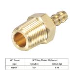 Uxcell 3/16 inch x NPT 1/8 Male Thread Brass Hose Barb Fitting Straight Pipe Connector