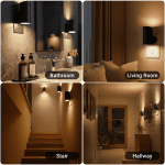 LED Night Lights Plug into Wall, Dimmable 0-100LM Night Light with Dusk to Dawn Sensor, 3000K Soft White Plug in Night Light for Bedroom, Hallway, Bathroom, Stairs, 2 pack
