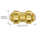 VEVOR Pipe Fittings, 3/4" 12PCS Brass Pipe Fittings, Straight-Through Push-Fit Pipe Connector Brass Air Fittings, Heavy Duty Plumbing Fittings Adapter for Heating/Shower Systems, Water Pipes