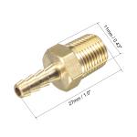 Uxcell 3/16 inch x NPT 1/8 Male Thread Brass Hose Barb Fitting Straight Pipe Connector