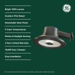 GE Outdoor Security LED Area Light with Motion & Dusk to Dawn Sensor, Solar Light, 1200 Lumens