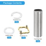 Uxcell Faucet Mount Extension Shank 4"x 1.25" Stainless Steel Pipe Faucet Extension Lengthen Fixed High Foot Faucet Fittings