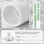 4 Way PVC Pipe Fittings 1/2 Inch, PVC Elbow Corner Side Outlet Tee Fitting, SCH40 Furniture Grade PVC Pipe Connectors - Fits 1/2" PVC Pipes, 12 Pieces