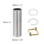Uxcell Faucet Mount Extension Shank 4"x 1.25" Stainless Steel Pipe Faucet Extension Lengthen Fixed High Foot Faucet Fittings
