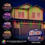 Monster 100 ft Permanent Outdoor Lights Smart – 72 RGBIC LEDs, Multi-White & Full Color, All-Weather Waterproof, App & Voice Control – Holiday & Year-Round Outdoor String Lighting