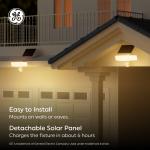 GE Outdoor Security Flood Lights, Adjustable 3-Head Light with Motion & Dusk to Dawn Sensor, Solar Light, 2500 Lumens