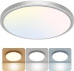 libtit 12 inch Flush Mount LED Ceiling Light Fixture, 3000K 4000K 6500K Adjustable, 28W 3200lm Round Ceiling Lamp for Bathroom Hallway Kitchen Bedroom