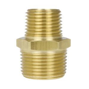 3/4" x 1/2" Male NPTF Pipe Reducing Hex Nipple Solid Brass Pipe Fitting New