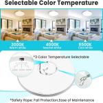 libtit 12 inch Flush Mount LED Ceiling Light Fixture, 3000K 4000K 6500K Adjustable, 28W 3200lm Round Ceiling Lamp for Bathroom Hallway Kitchen Bedroom