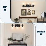 PYNSSEU 24" 3-Light Matte Black Bathroom Light Fixtures with Clear Glass Shape Wall Sconces Lighting