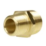 3/4" x 1/2" Male NPTF Pipe Reducing Hex Nipple Solid Brass Pipe Fitting New