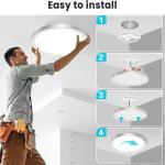 libtit 12 inch Flush Mount LED Ceiling Light Fixture, 3000K 4000K 6500K Adjustable, 28W 3200lm Round Ceiling Lamp for Bathroom Hallway Kitchen Bedroom