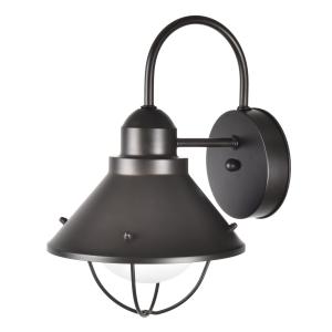 Better Homes & Gardens 12" Farmhouse Bronze Outdoor Wall Light, Metal Fixture Opal Glass Shade