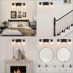 PYNSSEU 24" 3-Light Matte Black Bathroom Light Fixtures with Clear Glass Shape Wall Sconces Lighting