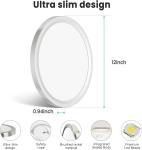 libtit 12 inch Flush Mount LED Ceiling Light Fixture, 3000K 4000K 6500K Adjustable, 28W 3200lm Round Ceiling Lamp for Bathroom Hallway Kitchen Bedroom