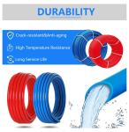 1/2 Inch PEX-B Tubing Kit - 200ft PEX Pipe (Blue & Red) with Fittings & Cinch Clamps - for Radiant Heat, Hot & Cold Water, Plumbing & HVAC
