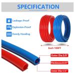 1/2 Inch PEX-B Tubing Kit - 200ft PEX Pipe (Blue & Red) with Fittings & Cinch Clamps - for Radiant Heat, Hot & Cold Water, Plumbing & HVAC