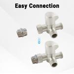 YDmeet 1/2" NPT Male to Male Brass Hex Coupling (2Pcs) - Connect Shower Hose, Washing Machine, Pipe Fittings